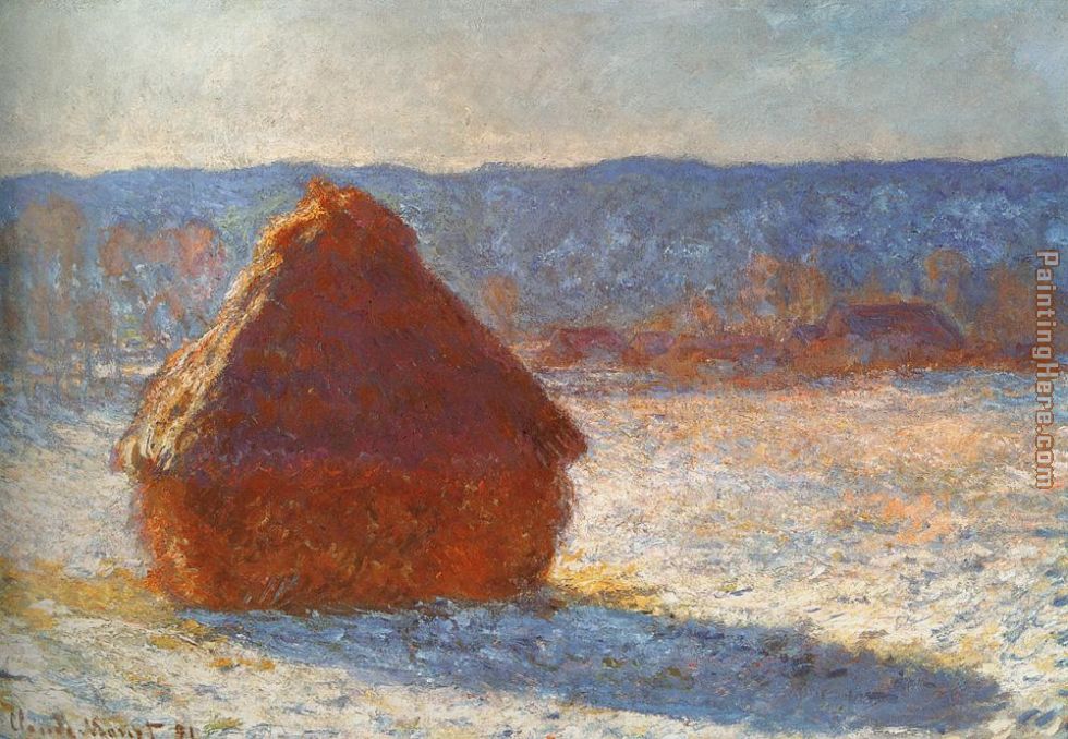 Haystack snow effect painting - Claude Monet Haystack snow effect art painting Haystack snow effect painting - Claude Monet Haystack snow effect art painting